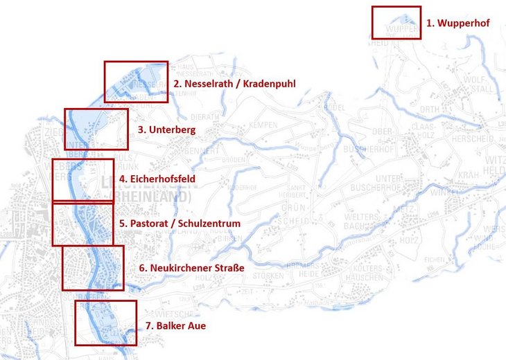 Link: Fließwege des Hochwassers: Abwasserbetrieb bittet Leichlinger*innen um Unterstützung