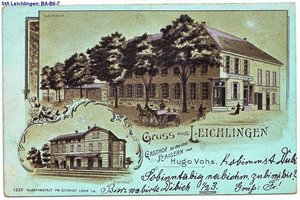 Eine Einladung zum nachmittäglichen Treffen, geschrieben an Fräulein Adele 1901 in der sogenannten Bi-Sprache (Quelle: StA Leichlingen, Bildarchiv, Sign. BA-B6-7).