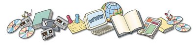 Verschiedene Medien: Bücher, CDs, Kassetten
