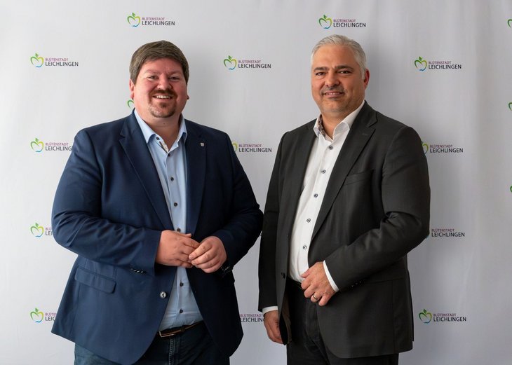 Bürgermeister Maurice Winter trifft Ingo Noppen, Vorsitzender des Wupperverbands